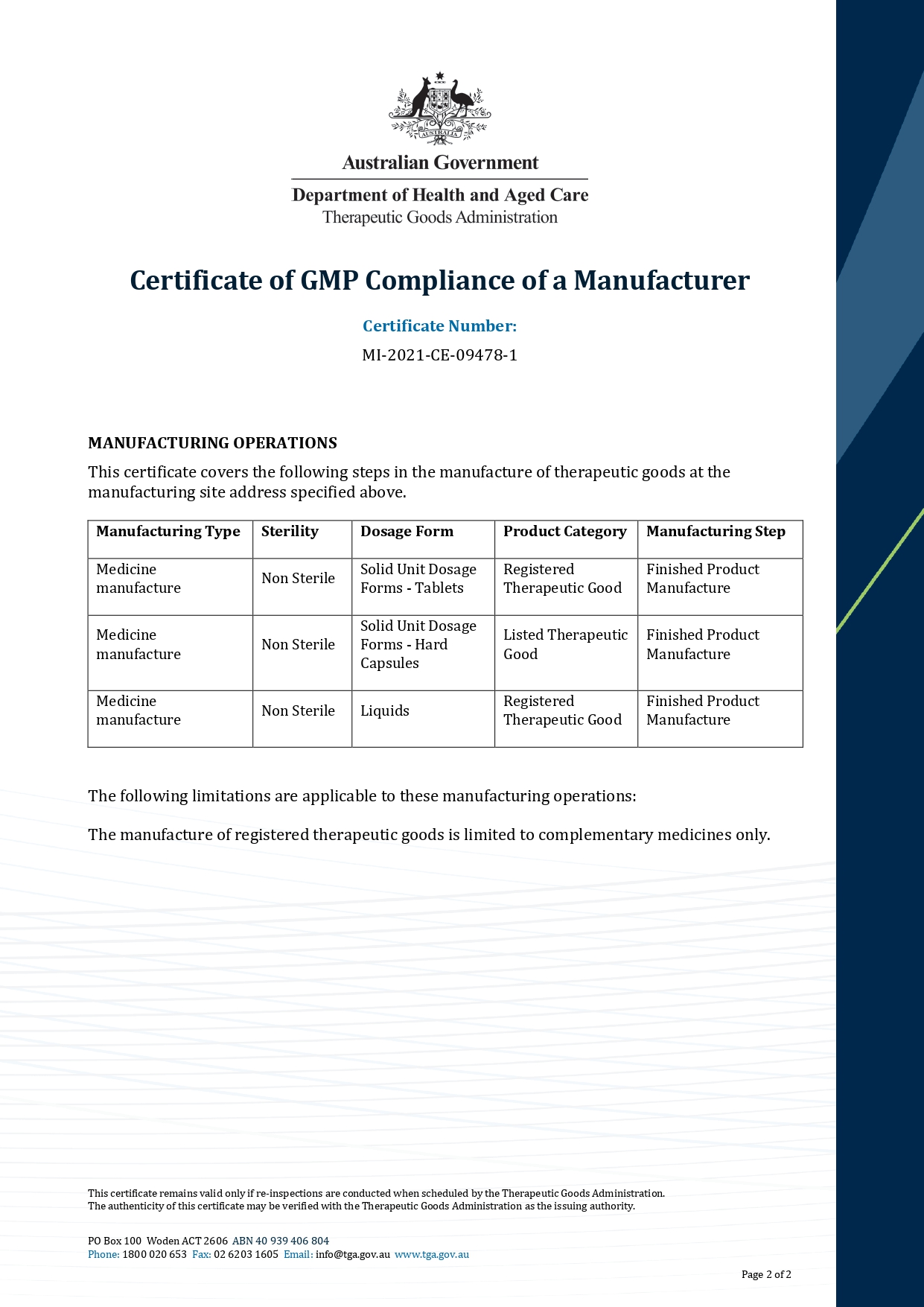 Therapeutic Goods Administratioin 2